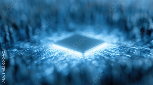AI revolution driving financial markets, glowing chip cores, investors chasing semiconductor stocks, digital wealth concept