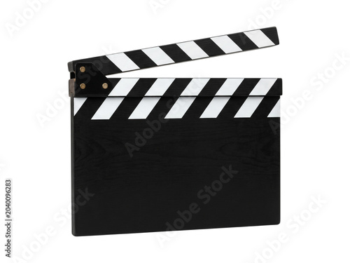 Black movie clapperboard with white stripes on top Cutout PNG