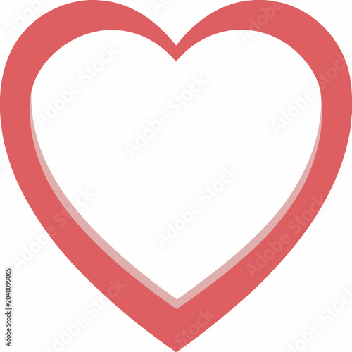 Tableau sur toile Pink Heart Icon A Clean Minimalist Shape With White Background