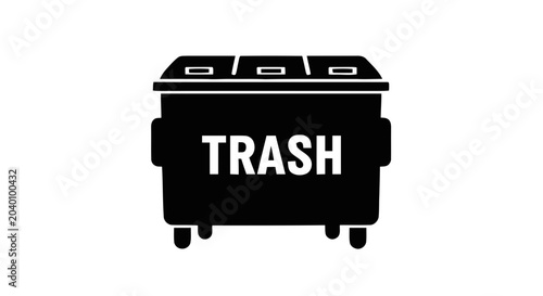 Vector illustration of trash dumpster icon on a transparent background