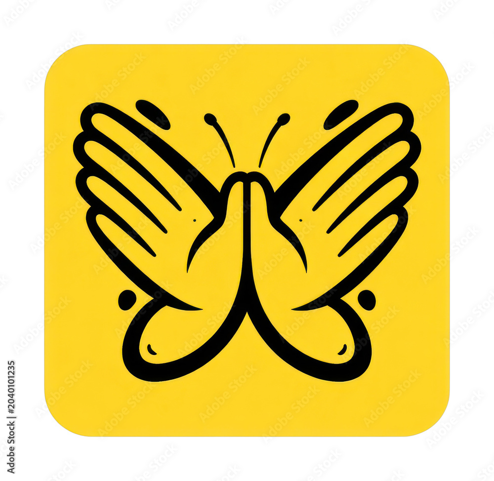 Fototapeta premium PNG Hands form butterfly symbol.