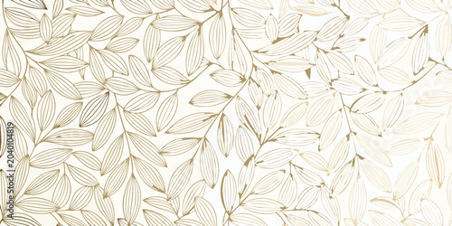 Foto Golden floral ornament a seamless repeating pattern of stylized leaf and pod sha