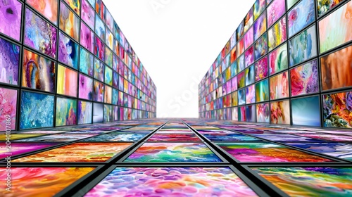 Vivid Screens Displaying Colorful Artistic Visuals for Creative Projects