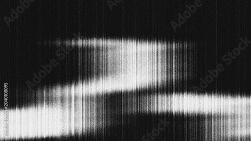 Foto Black and white glitch texture background with vertical lines and analog static