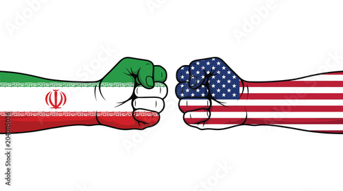 Foto USA and Iran Conflict symbolizing geopolitical tension Premium Vector Illustrati