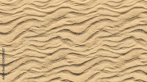 Golden desert sand ripples texture, natural wind-blown sand dunes pattern, seamless beige sandy beach background for summer travel designs