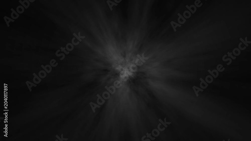 Abstract grey smoke explosion or light burst ethereal or cloud formation expanding from the center against a dark background cloud fog dark background vapor cloud fog dark background vapor