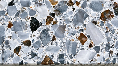Elegant Grey Terrazzo Marble Stone Texture for Interior Design Projects