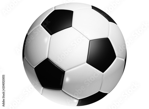 High gloss realistic 3D soccer ball object for sports design