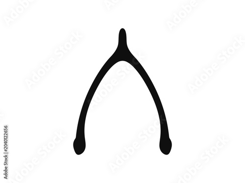 Foto wishbone silhouette on white background bone forked