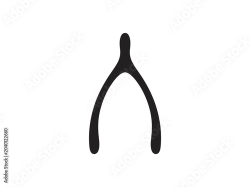 wishbone silhouette on white background bone animal