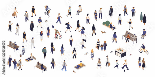 Isometric People Collection A Flat Vector Illustration On White Background