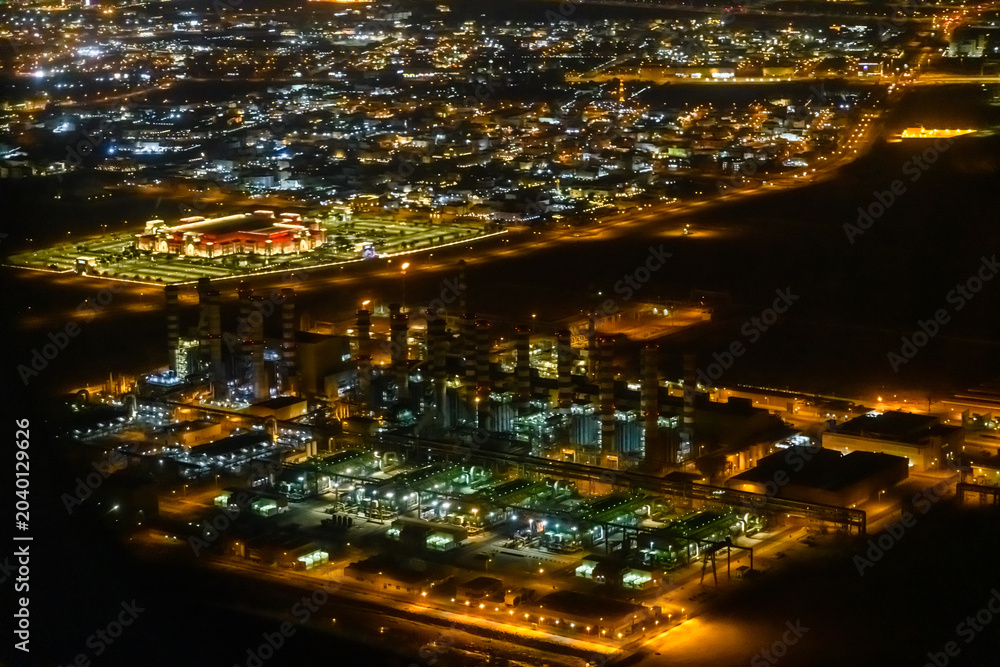 Fototapeta premium Aerial view of the Doha city at night