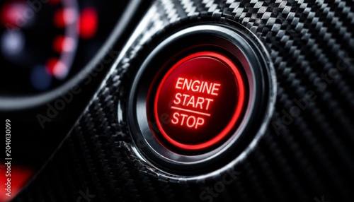 This is an image of a close up of a car ' s engine start button