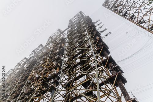 Radar System Duga at the Chernobyl Exclusion Zone, Ukraine. Abandoned soviet antenna complex
