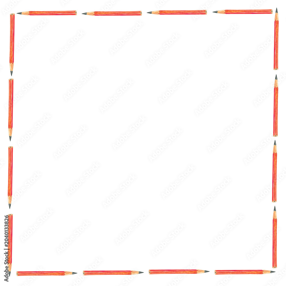 Obraz premium PNG frame with pencil surrounded in watercolor