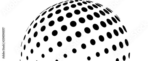 black dot halftone sphere globe.eps 10