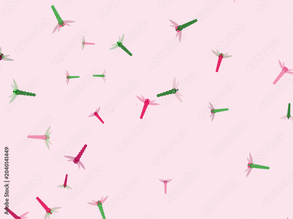 Valokuva Flying Dragonflies Translucent Wings Vector Design