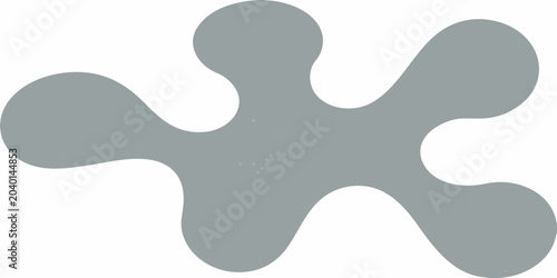 Tableau sur toile Gray Three lobed Organic Shape Flat Vector Icon On White Background