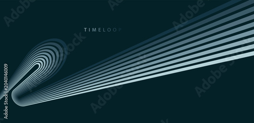 Εκτύπωση καμβά Dark flowing lines fading into depth, minimal abstract composition with smooth curves, layered motion and soft contrast creating calm and immersive visual atmosphere