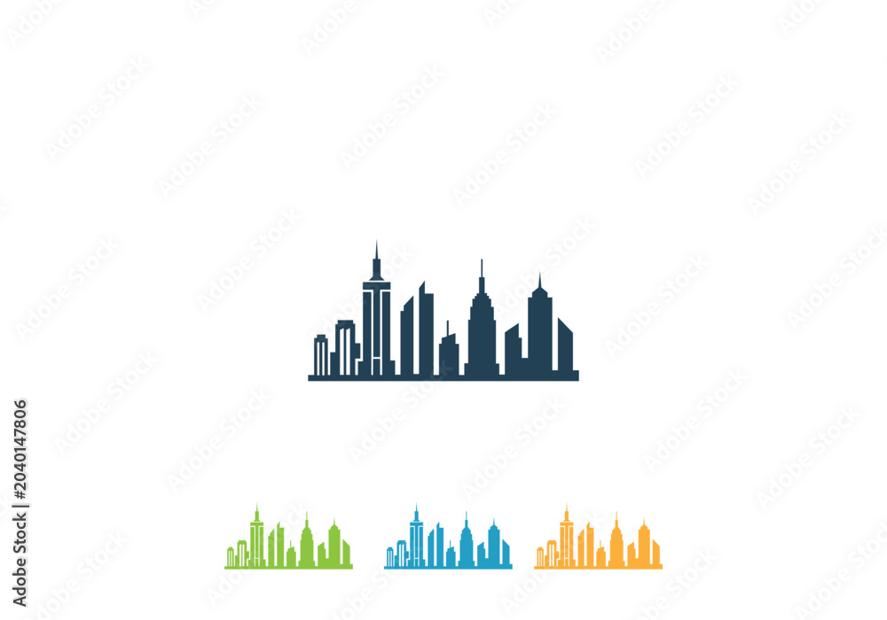 Fototapeta premium Real Estate Building Logo, City Buildings property house icon vector editable design