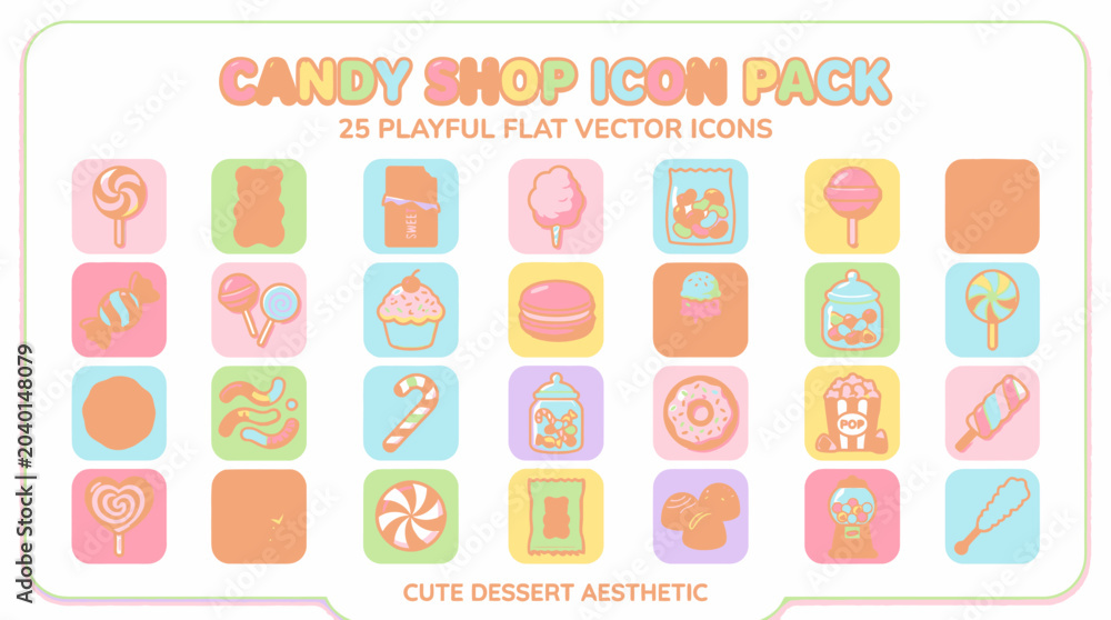 Obraz premium Colorful candy icons on white background.