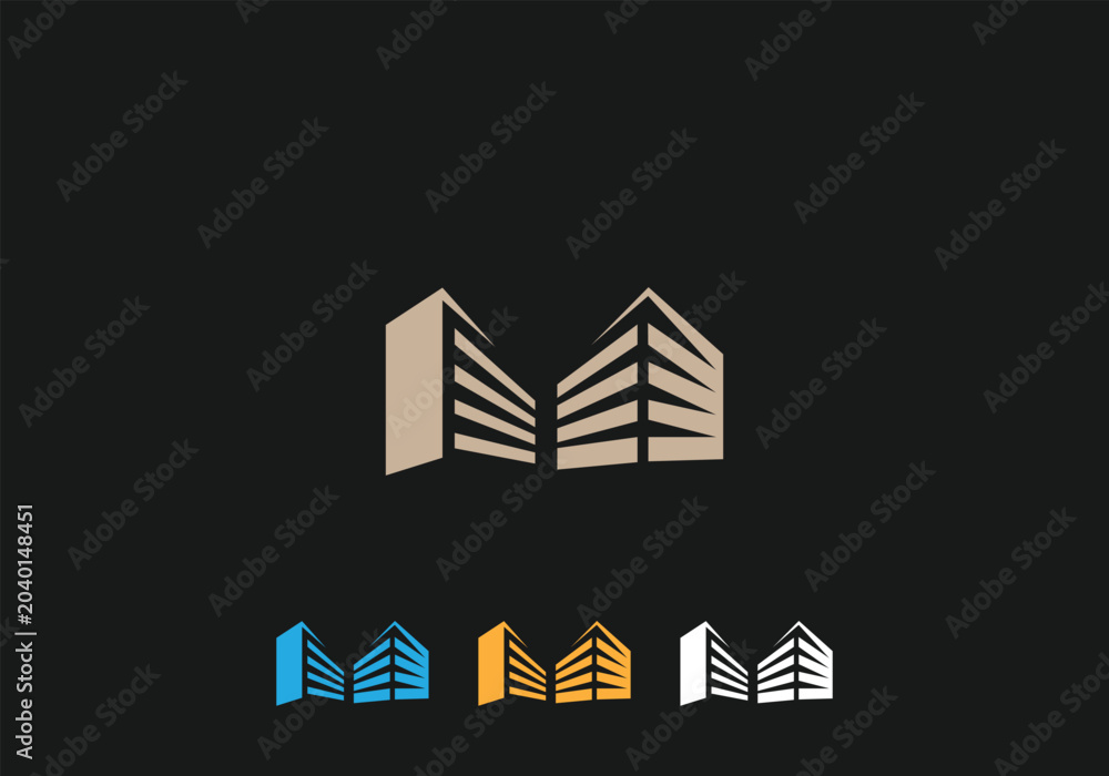 Obraz premium Real Estate Building Logo, City Buildings property house icon vector editable design