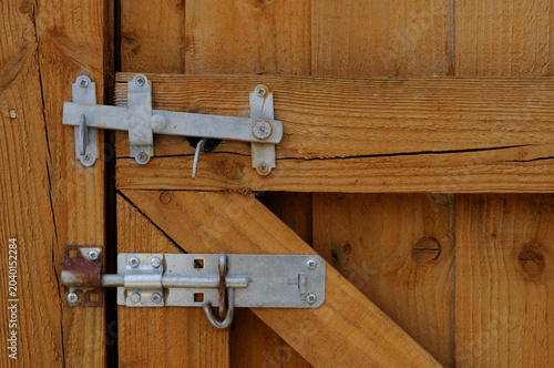 Wooden Gate Hardware close up