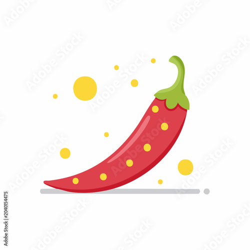Red Chili Pepper with Yellow Dots