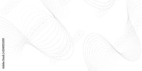 Obraz na plátně Abstract white wave pattern with gradient dots on white background, dots twisted
