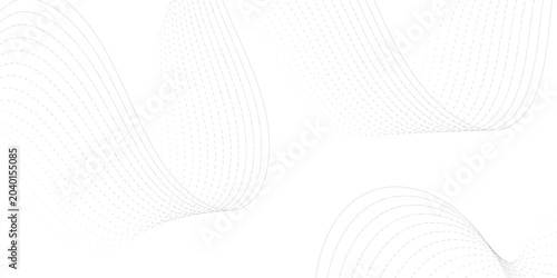Картината върху платно Abstract white wave pattern with gradient dots on white background, dots twisted