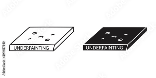 Fotografia Two wooden boards with underpainting text in different colors