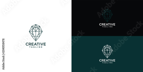 Cuadro en lienzo Abstract Geometric Diamond Logo Design Template - A Modern and Elegant Emblem fo