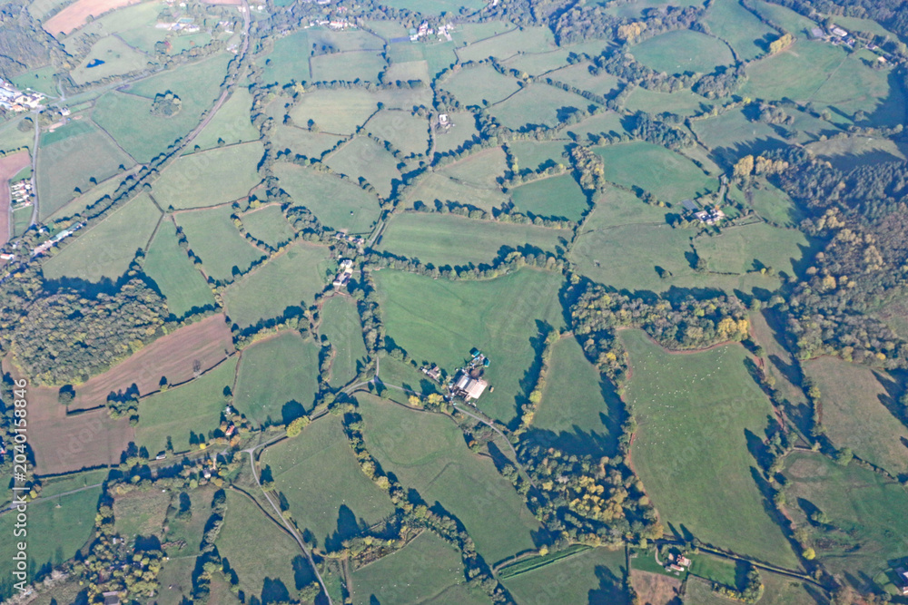 Fototapeta premium Aerial view of the fields in Wiltshire