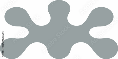 Photos Gray Three lobed Organic Shape Flat Vector Silhouette On White Background