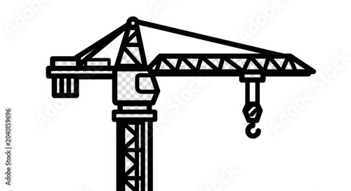 Картината върху платно Construction crane industrial heavy lifting equipment illustration