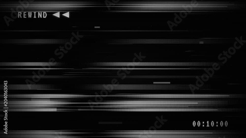 Animated VHS tape rewind screen overlay with 15 second timer. on Alpha channel 4K video