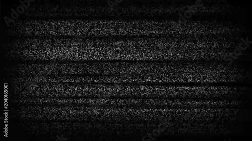 Grainy television static noise with dark vignette and horizontal lines