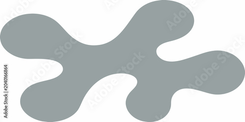 Tableau sur toile Gray Three lobed Shape Flat Vector Silhouette On White Background