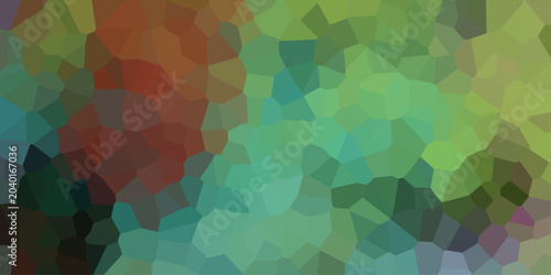 Abstract geometric mosaic pattern with earthy green and reddish brown polygonal shapes vector