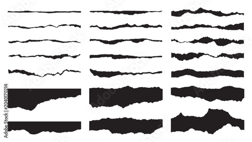 Bild auf Leinwand Torn paper edge collection vector