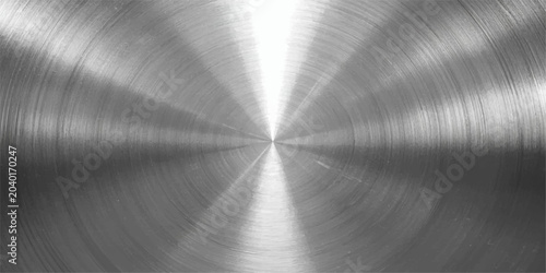 Foto Brushed Silver Metal Texture Background with Circular Metallic Pattern Surface