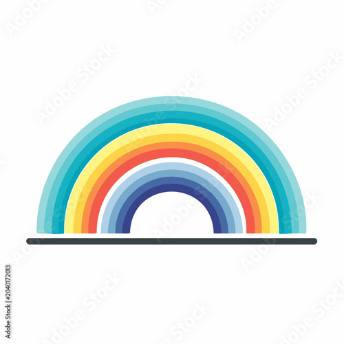 Stylized Rainbow Arc with Multiple Colors
