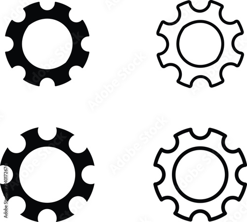 Setting icon set vector in different styles