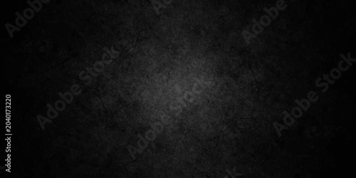 Schilderij op canvas Dark and black grunge background with a rough, textured old stone wall pattern,