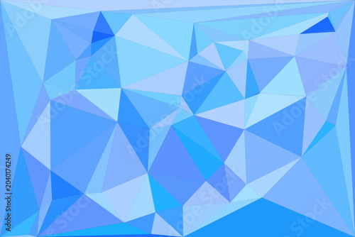 Tableau sur toile Geometric blue triangle pattern wallpaper featuring polygonal facets and abstract shapes