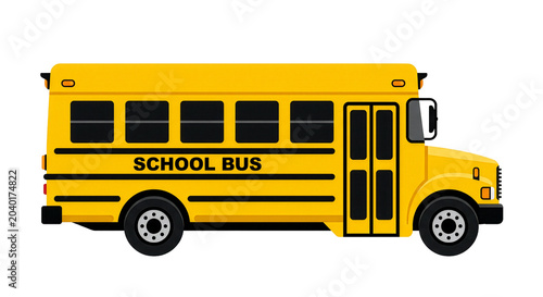 yellow school bus icon isolated on a white background