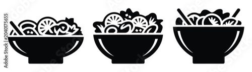 Tableau sur toile Salad Bowls Icon Set