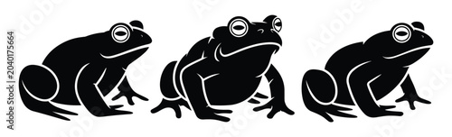 Obraz na płótnie Three Frogs Silhouette