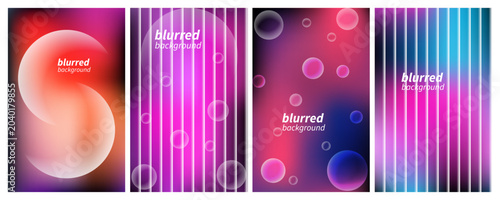 Bild auf Leinwand Blurred backgrounds collection with gradient effects and geometric shapes